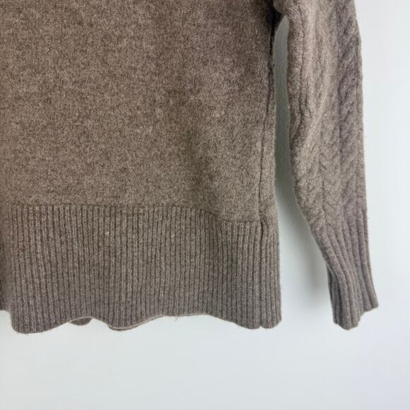 Eudon Choi Womens Mixed Knit Layered Hem 100% Wool Tan Turtleneck Sweater Small - Picture 8 of 10